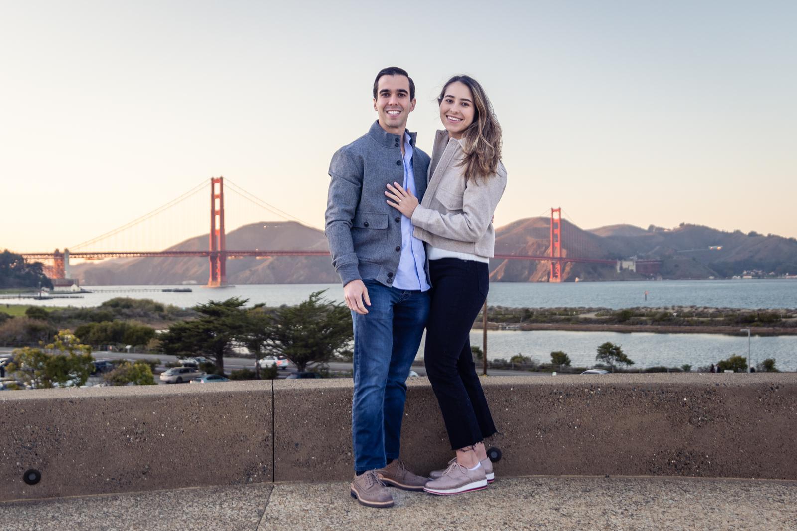 Tomas and Maria in front of the Golden Gate Bridge